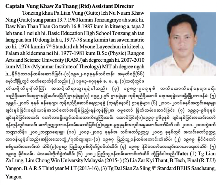 Captain Vung Khaw Za Thang